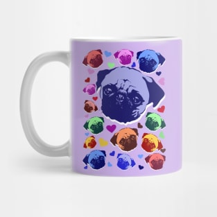 Pug Puppy Dog Love Hearts Mug